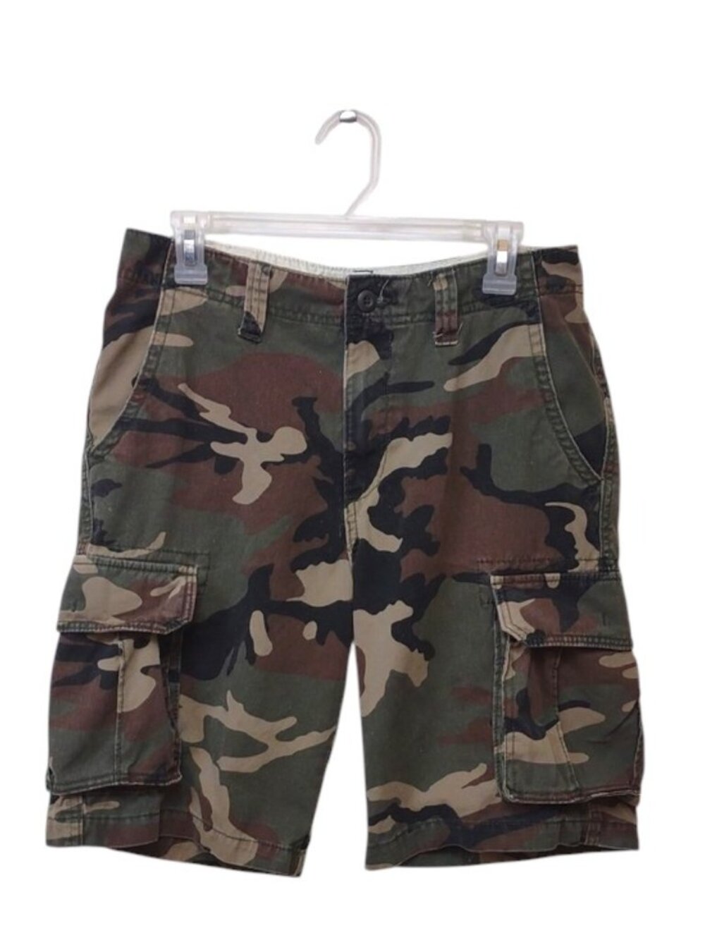Old Navy Men's Broken In Favorite Khaki 100% Cotton Camo Cargo Shorts (11")